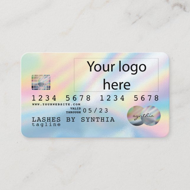 Holograph Unicorn Dripp Credit Card add your logo (Front)