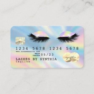 Holograph Unicorn Drips Credit Card eyes lashes