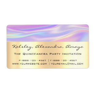 Holograph Unicorn Gold  Bridal Purple Sweet 16th