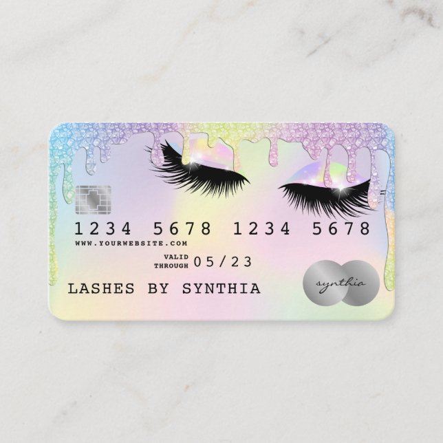 Holograph Unicorn Modern Credit Card Lashes (Front)