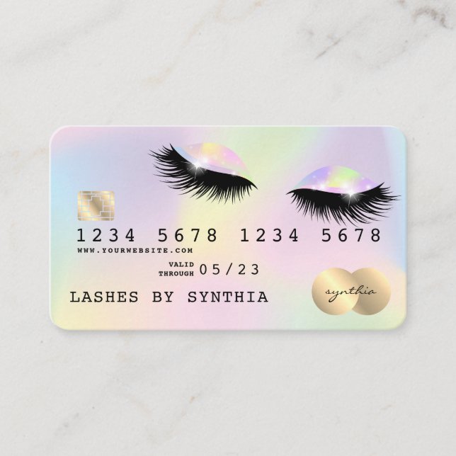 Holograph Unicorn Modern Credit Card Lashes (Front)
