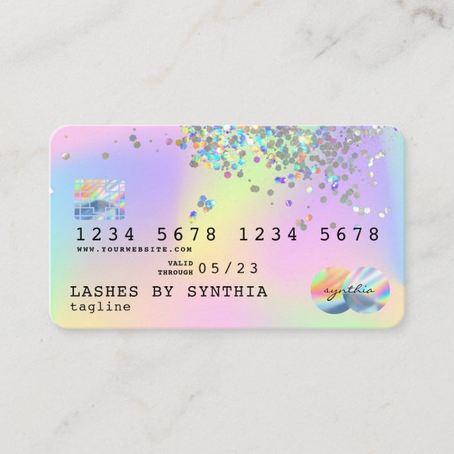 Holograph Unicorn Modern Credit Card Style (Front)
