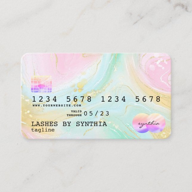 Holograph Unicorn Modern Credit Card Style Logo (Front)