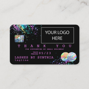 Holograph UnicornTHNK YOU Credit Card add  logo