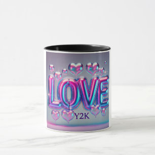Holographic 3D Iridescent Heart Coffee Mug