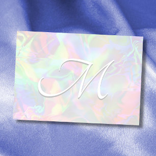 Holographic abstract gradient foil custom monogram post-it notes