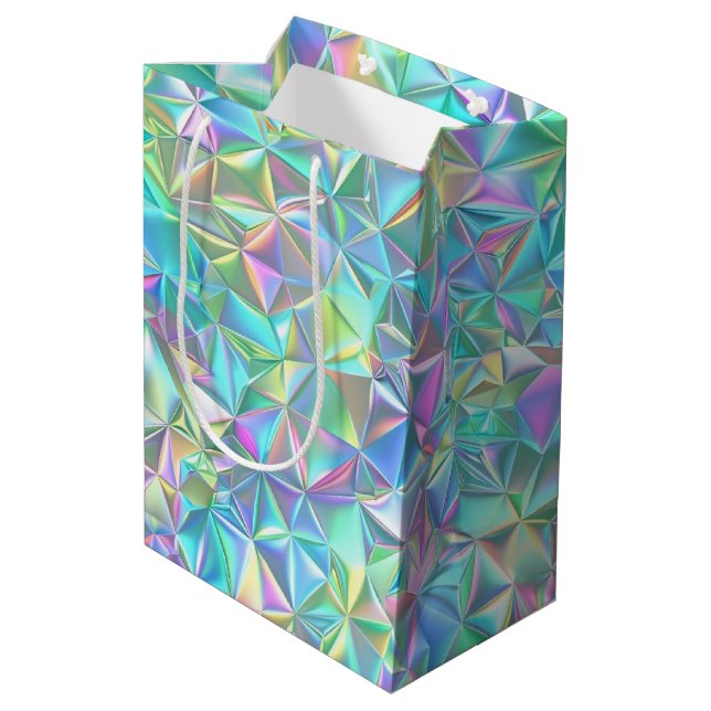 Holographic Abstract Pattern Medium Gift Bag (Back Angled)