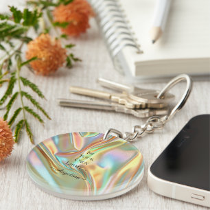 Holographic Aesthetic Key Ring