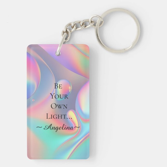 Holographic Aesthetic Key Ring (Back)