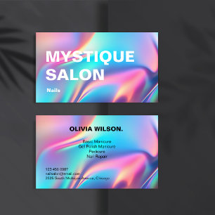Holographic Aesthetician Branding Marketing Business Card