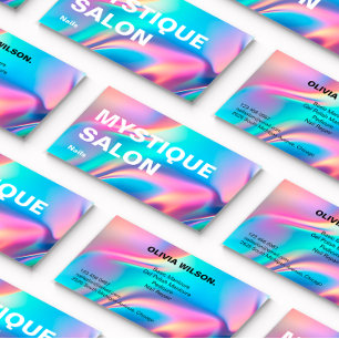 Holographic Aesthetician Branding Marketing Business Card