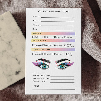 Holographic Aesthetician Eyelash Extensions Client Business Card