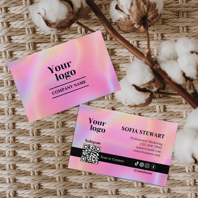 Holographic Aesthetician Scan To Connect Instagram Business Card (Holographic Aesthetician Scan To Connect Instagram Business Card)