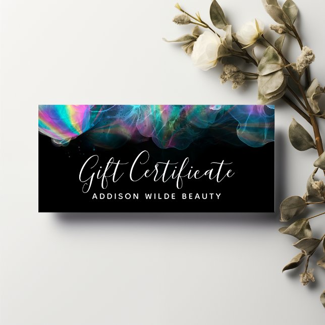 Holographic Alcohol Ink Business Gift Certificate (Creator Uploaded)
