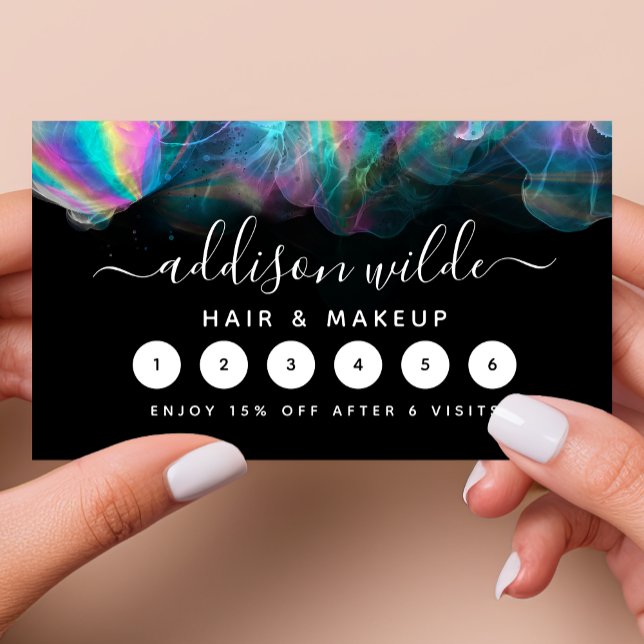 Holographic Alcohol Ink Business Loyalty Card (Creator Uploaded)