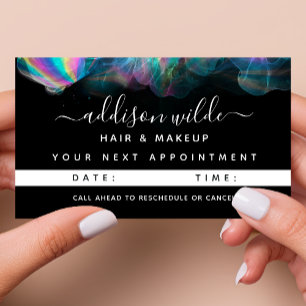 Holographic Alcohol Ink Modern Appointment Card