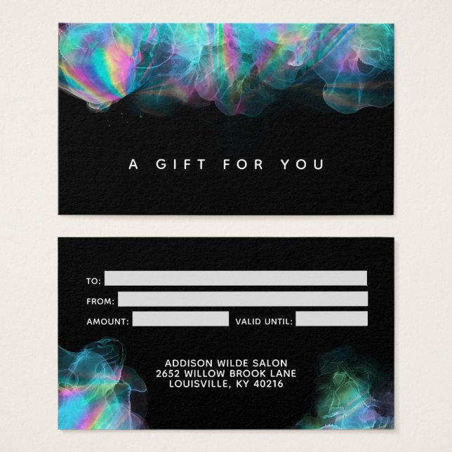Holographic Alcohol Ink Modern Gift Card (Front & Back)