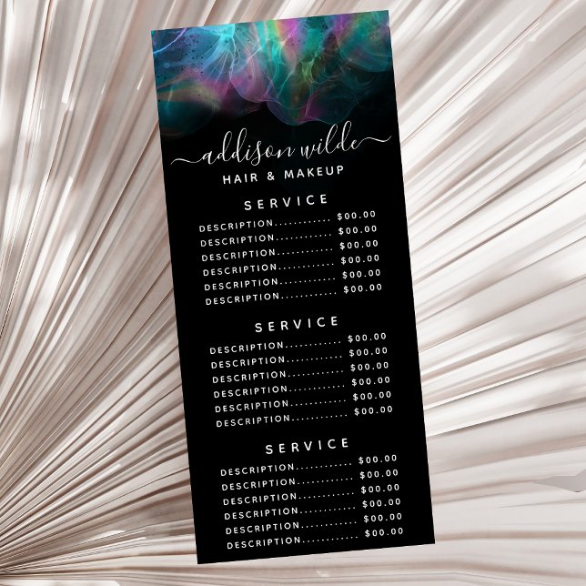 Holographic Alcohol Ink Service Price  Rack Card (Creator Uploaded)