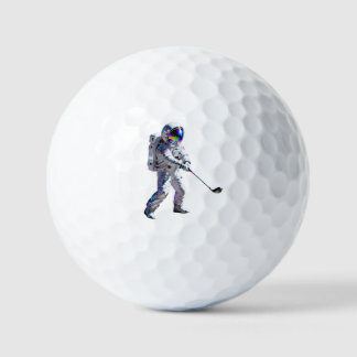 Holographic Astronaut Space Golfer Custom GolfBall Golf Balls
