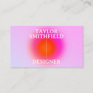 Holographic Aura Typography Gradient  Business Card