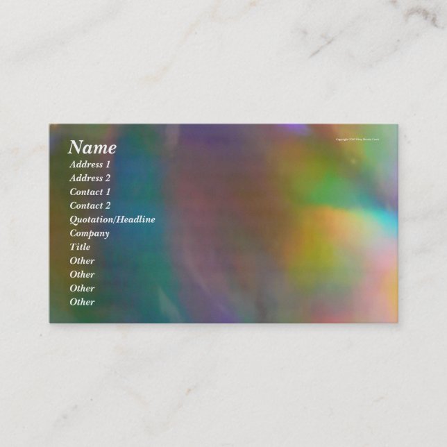Holographic Background Business Card (Front)