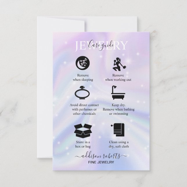 Holographic Background Hologram Neon Candle Care   Thank You Card (Front)