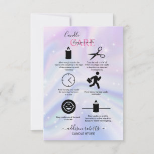 Holographic Background Hologram Neon Candle Care Thank You Card