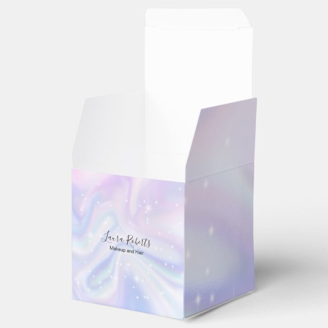 Holographic Background Hologram Neon Overlay  Favour Box (Opened)