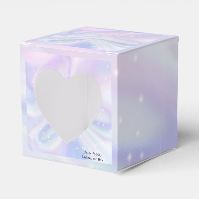 Holographic Background Hologram Neon Overlay  Favour Box (Front Side)