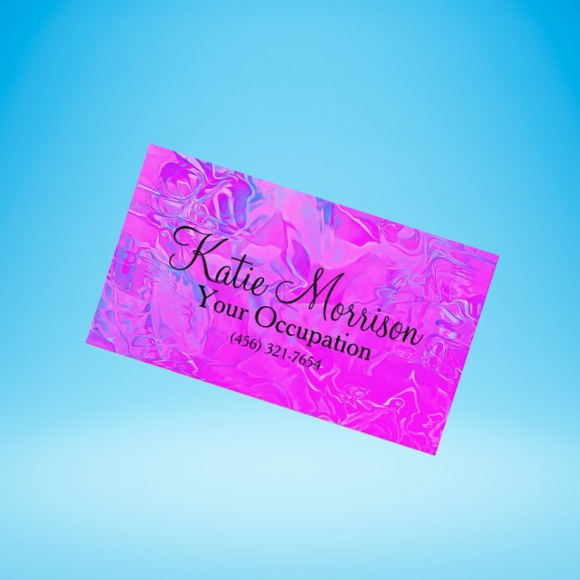 Holographic Background Modern Pink Blue Business Card (Creator Uploaded)