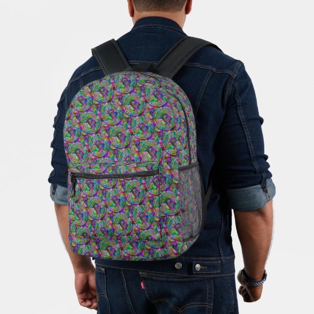 Holographic Bitcoin Pattern Crypto Money Cool Geek Printed Backpack (Insitu (Model))