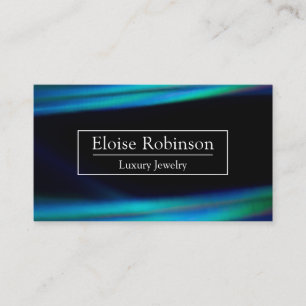 Holographic Black Blue Elegant Business Card
