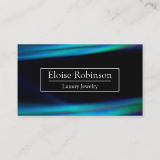 Holographic Black Blue Elegant Business Card