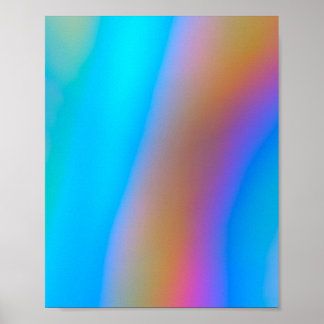 HOLOGRAPHIC BLUE MONOTONE COLORS AESTHETIC POSTER