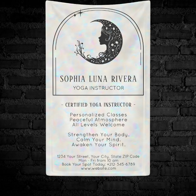 Holographic Boho Arch Celestial Crescent Moon Banner (Holographic Boho Arch Celestial Crescent Moon Banner)