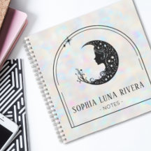 Holographic Boho Arch Celestial Crescent Moon