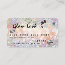 Holographic Bokeh Makeup Artist MUA Credit Card