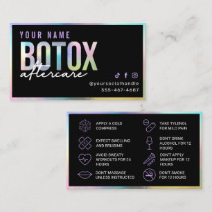 Holographic Botox Aftercare Card