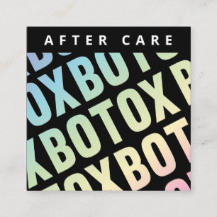 Holographic Botox Lip Filler Instruction Aftercare Square Business Card