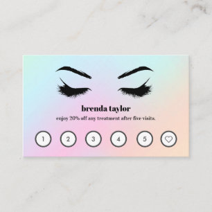 Holographic  Browbar Eyelash Custom Loyalty Business Card