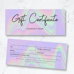 Holographic Business Gift Certificate Voucher