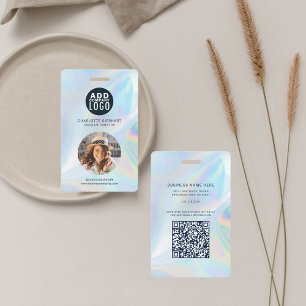 Holographic Business Logo QR Code Photo ID ID Badge