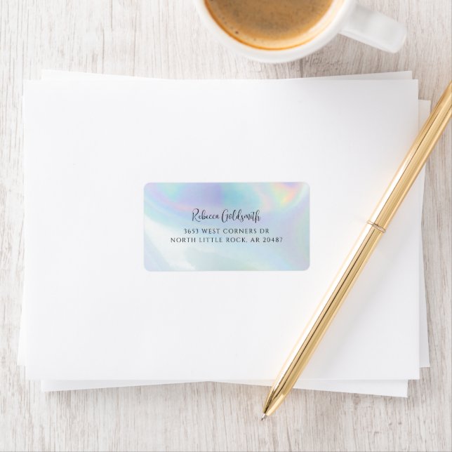 Holographic Business Office Mailing Address Label (Insitu)
