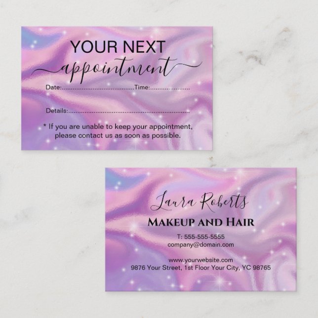 Holographic Business Professional Appointment Card (Front/Back)
