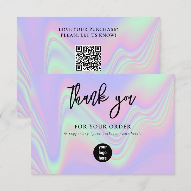 Holographic Business Thank You Logo Social Media (Front/Back)