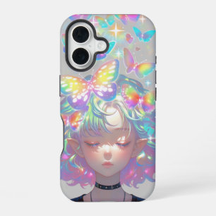 Holographic Butterflies — Kawaii Elf Daydream iPhone 16 Case