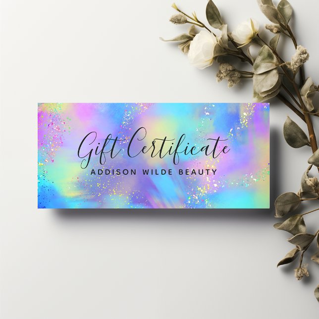 Holographic Chic Opal Iridescent Gift Certificate (Creator Uploaded)