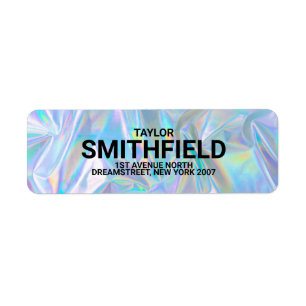 Holographic Colour Gradient Return Address Label