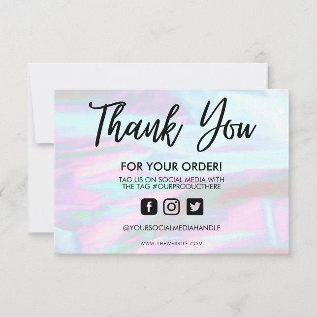 Holographic Colour Shift Thank you Media Insert (Front)