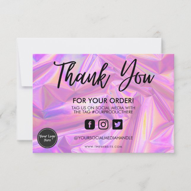 Holographic Colour Shift Thank you Media Insert (Front)